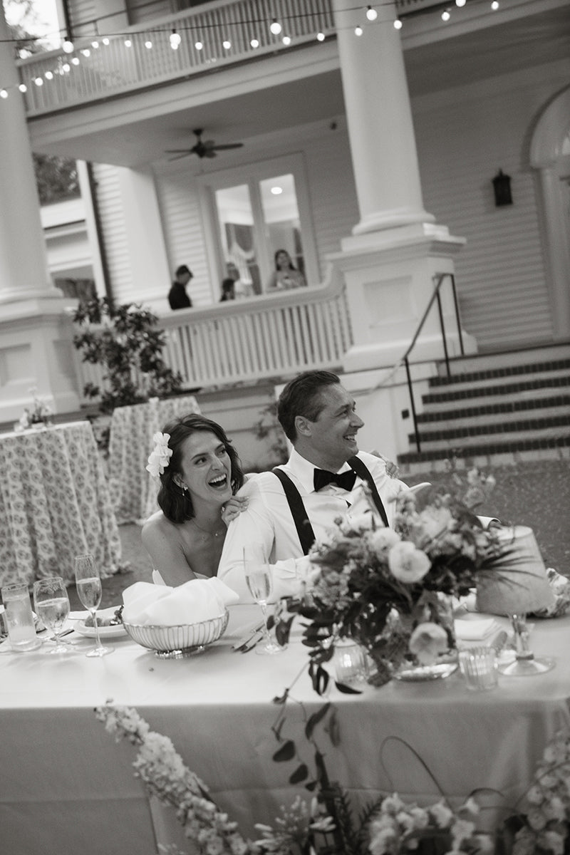 RockLock founders Charles and Olivia share a joyful moment at their wedding reception. Their personal experience inspired the creation of RockLock—a secure, stylish, and trackable solution for protecting valuable jewelry.