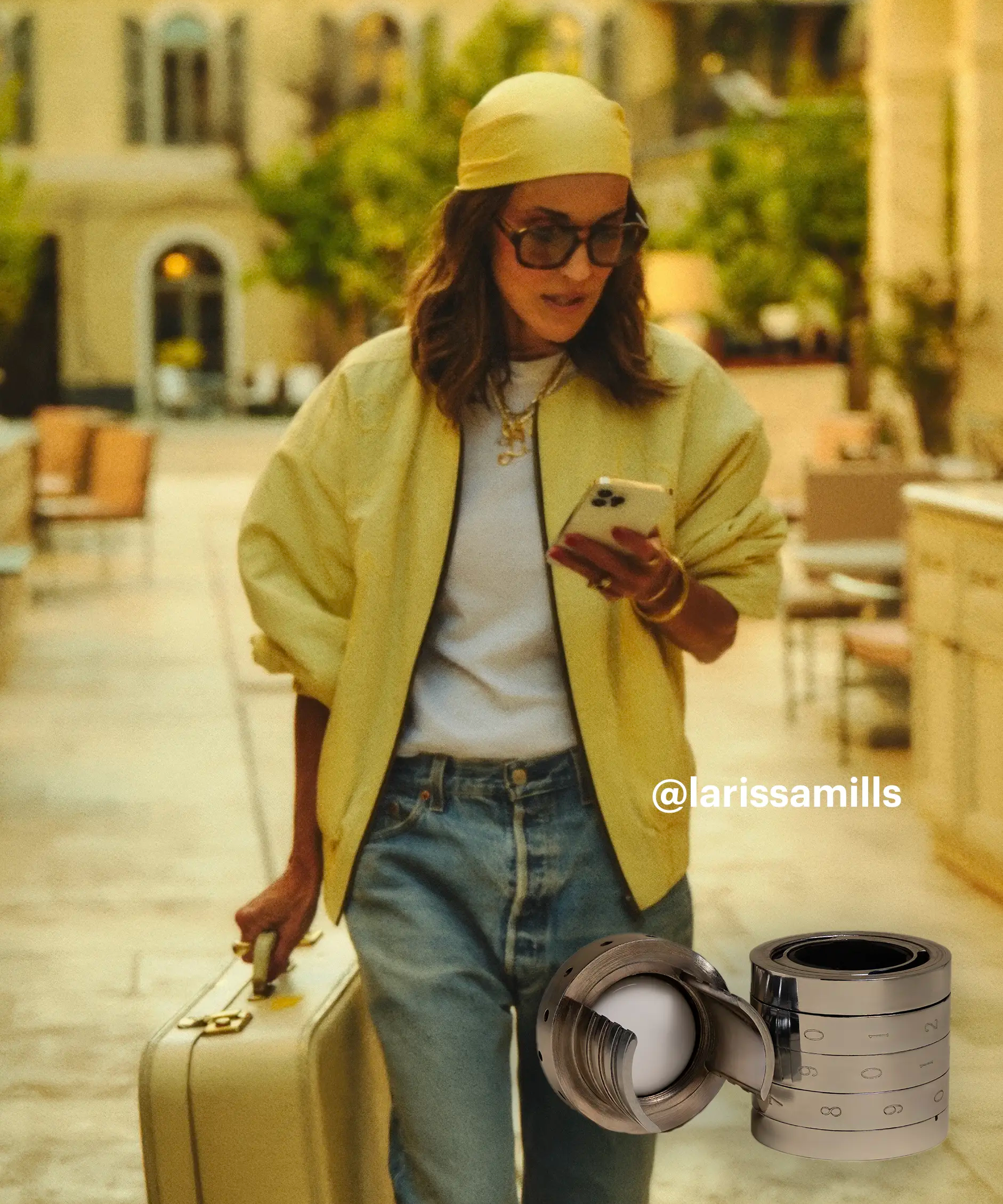 Larissa Mills with The Rock Lock and AirTag for secure jewelry tracking